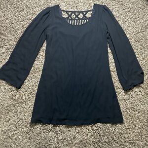 HeartSoul Black Dress with Unique Back Design long sleeve Size S
